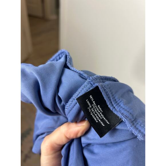 Summersalt NWT The Sustainable Velvet Collection Wrap Dress Blue 12 Holiday - Picture 10 of 11